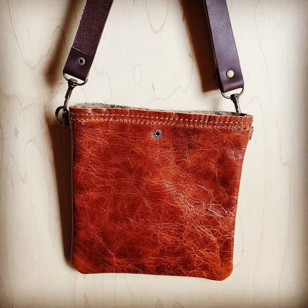 Small Crossbody Handbag w/ Cowboy Tooled Leather